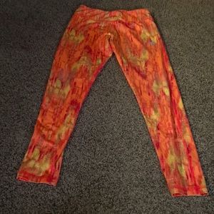 Orange, pink, and yellow leggings